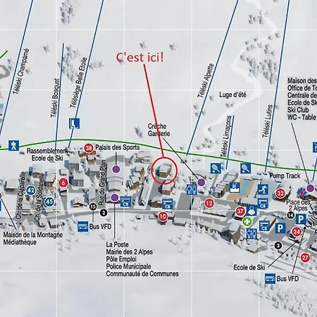 T2 Aux 2 Alpes - Pied Des Pistes - Centre Station Apartman *