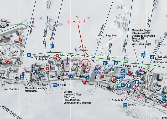 T2 Aux 2 Alpes - Pied Des Pistes - Centre Station Apartment *